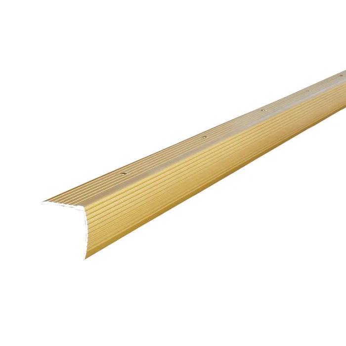 M-D Building Products 1.125 in. H X 1.125 in. W X 36 in. L Satin Brass Aluminum Stair Edge (Pack of 6)