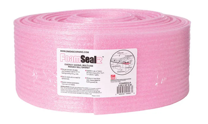 Owens Corning 5.5 in. W X 50 ft. L X 0.25 in. 5 Radiant Barrier Ridged Sill Gasket Roll 22.92 sq ft (Pack of 8)
