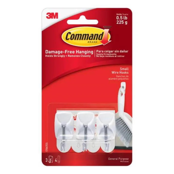 3M Command Small Plastic Wire Hooks 1.625 in. L 3 pk (Pack of 6)