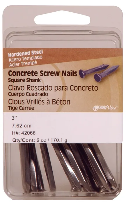 HILLMAN 3 in. Concrete Hardened Steel Screw Nail Flat Head 6 oz (Pack of 5)