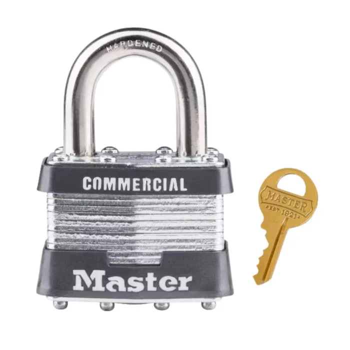 Master Lock 1-5/16 in. H X 1-3/4 in. W Laminated Steel 4-Pin Cylinder Exterior Padlock (Pack of 6)