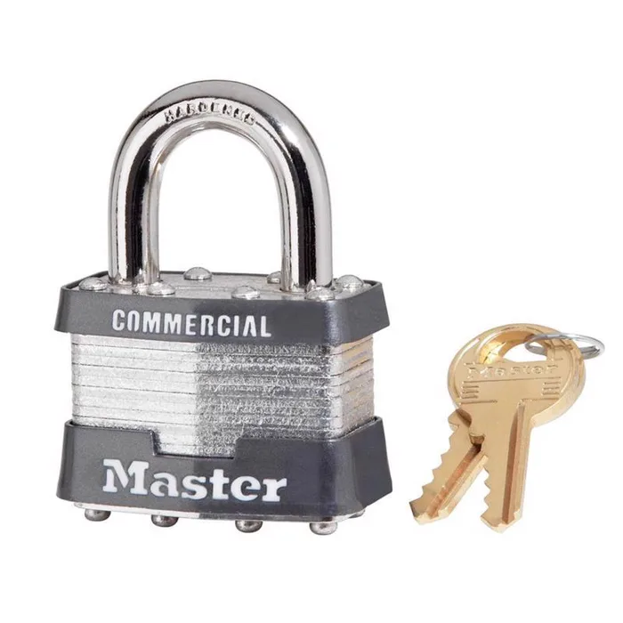 Master Lock 1-5/16 in. H X 1-3/4 in. W Laminated Steel Ball Bearing Locking Exterior Padlock (Pack of 6)