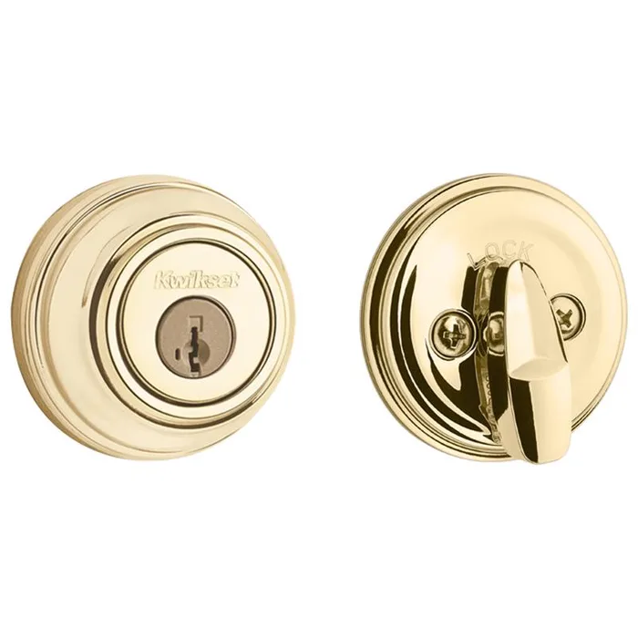 Kwikset SmartKey Polished Brass Metal Deadbolt