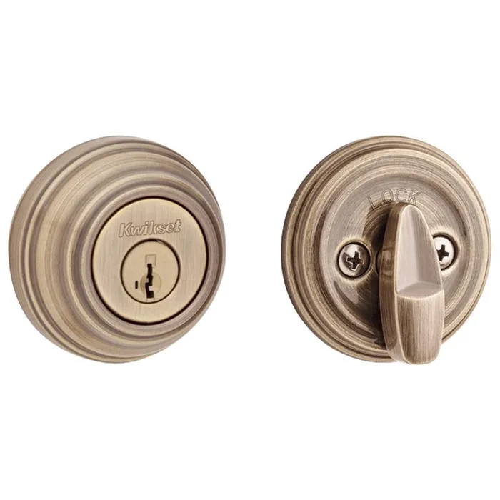 Kwikset SmartKey Antique Brass Metal Deadbolt