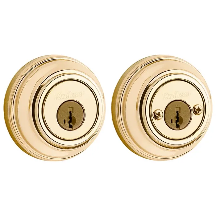 Kwikset SmartKey Polished Brass Metal Deadbolt