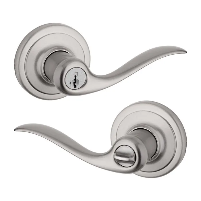 Kwikset SmartKey Tustin Satin Nickel Entry Door Knob KW1 1-3/4 in.
