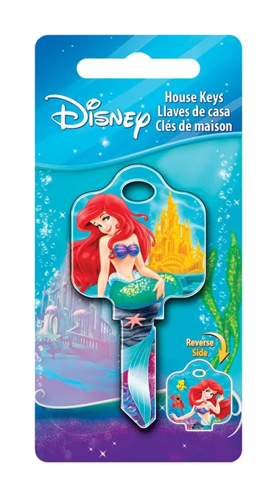 HILLMAN Disney Ariel House Key Blank 68 Double For Schlage Locks Multicolored (Pack of 5)