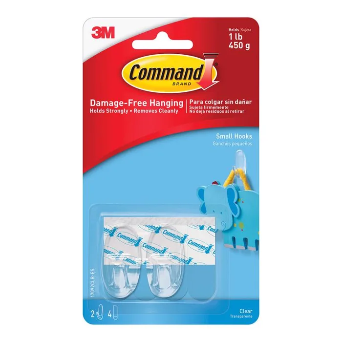 3M Command Small Plastic Hook 2.375 in. L 1 pk (Pack of 6)