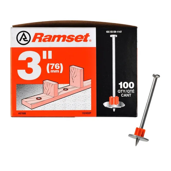 Ramset .3 in. D X 3 in. L Steel Flat Head Drive Pin with Washer 1 pk