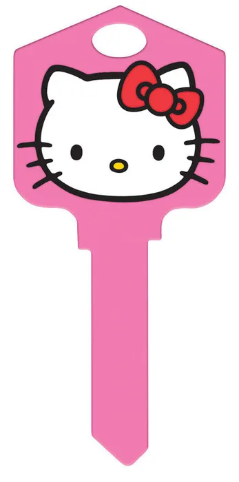 HILLMAN Hello Kitty House Key Blank 66/97 Single For Kwikset and Titan Locks Pink (Pack of 5)