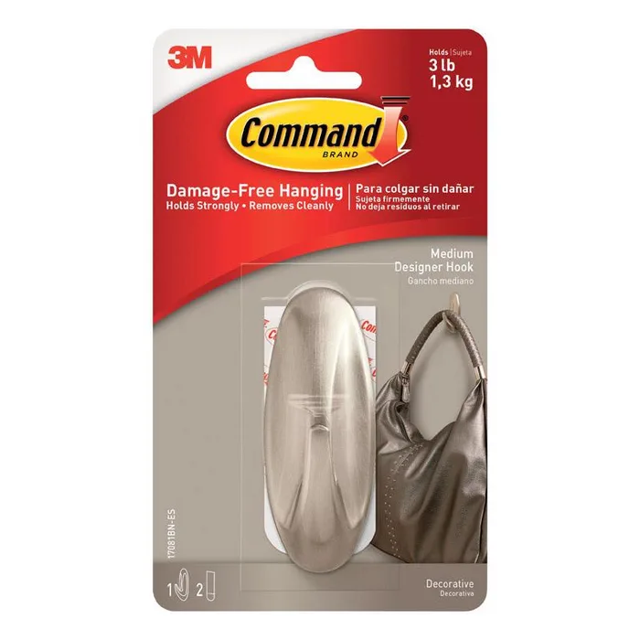 3M Command Medium Plastic Designer Hooks 3.125 in. L 1 pk (Pack of 4)