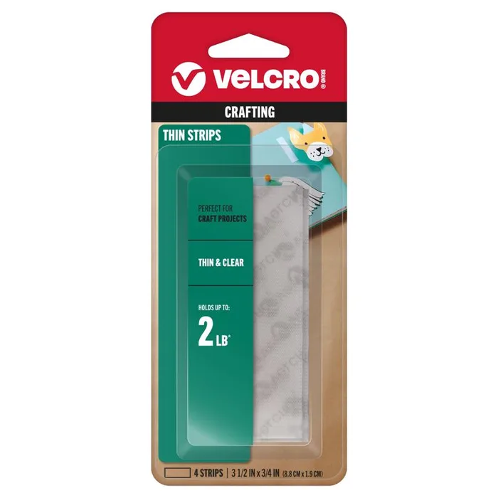 VELCRO Brand Thin Clear Small Nylon Hook and Loop Fastener 3-1/2 in. L 4 pk (Pack of 6)