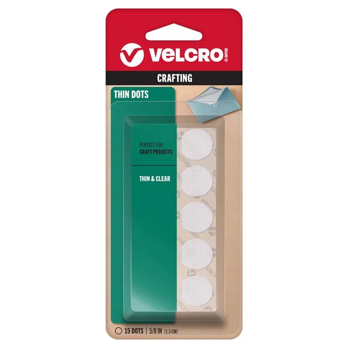 VELCRO Brand Thin Clear Small Nylon Hook and Loop Fastener 5/8 in. L 15 pk (Pack of 6)