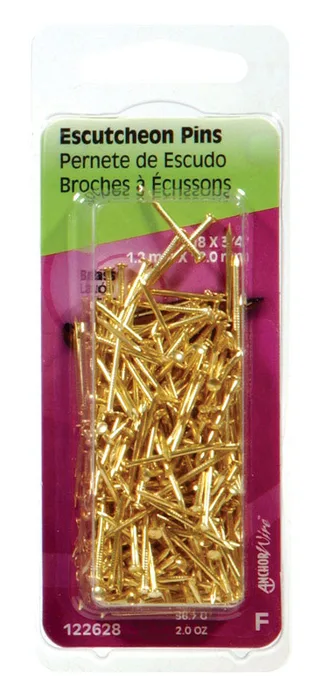 HILLMAN 18 Ga. X 3/4 in. L Brass Escutcheon Pins 1 pk 2 oz (Pack of 6)