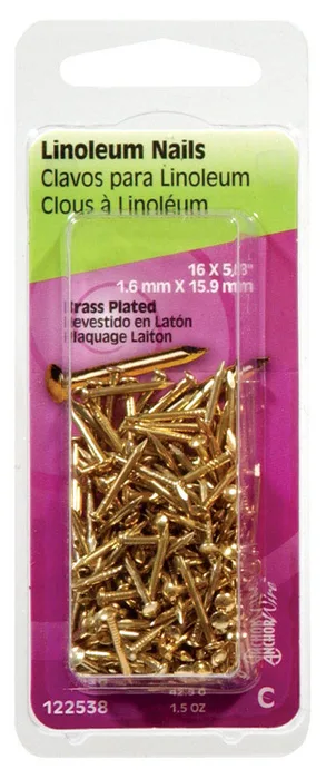 HILLMAN 5/8 in. Binding Brass-Plated Steel Nail Flat Head (Pack of 6)
