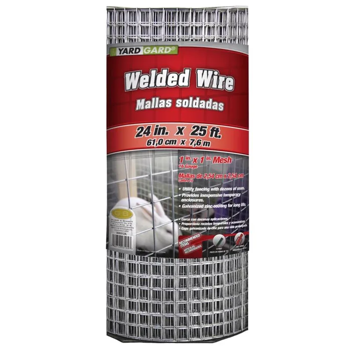 YardGard 24 in. H X 25 ft. L Galvanized Steel Welded 1 in. X 1 in. in.