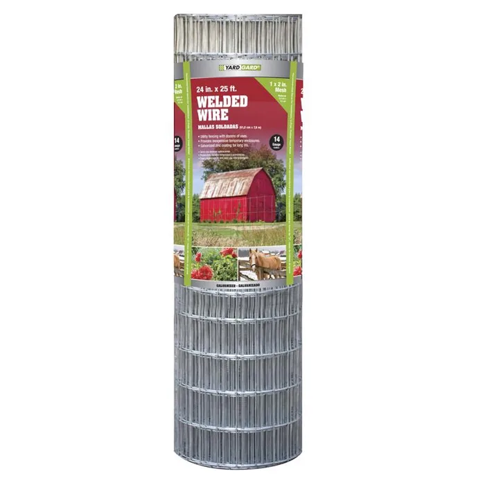 YardGard 24 in. H X 25 ft. L Galvanized Steel Welded 1 x 2 in.