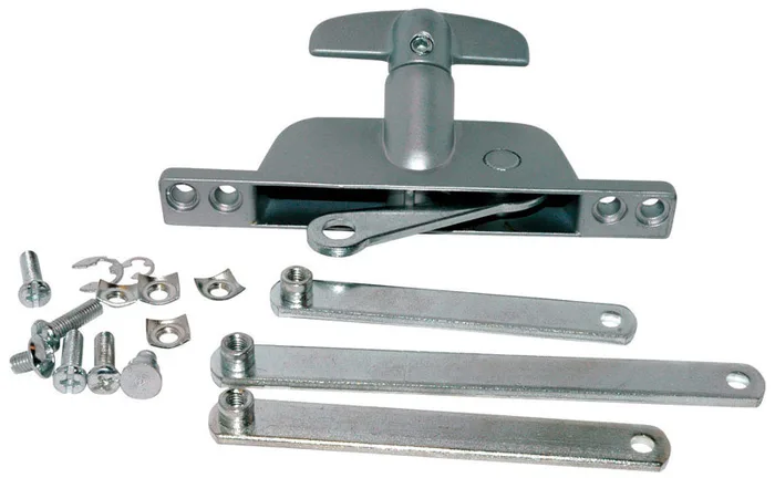 Barton Kramer Silver Aluminum Left/Right Jalousie Window Operator Kit For Jalousie