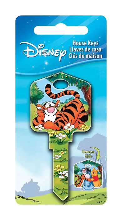 HILLMAN Disney Tigger Bounce House Key Blank 66/97 Single For Kwikset and Titan Locks Multicolored (Pack of 5)