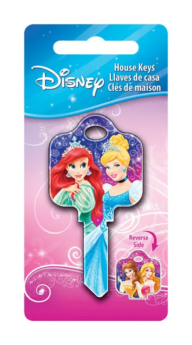 HILLMAN Disney Princesses House Key Blank 68 Single For Schlage Locks Multicolored (Pack of 5)