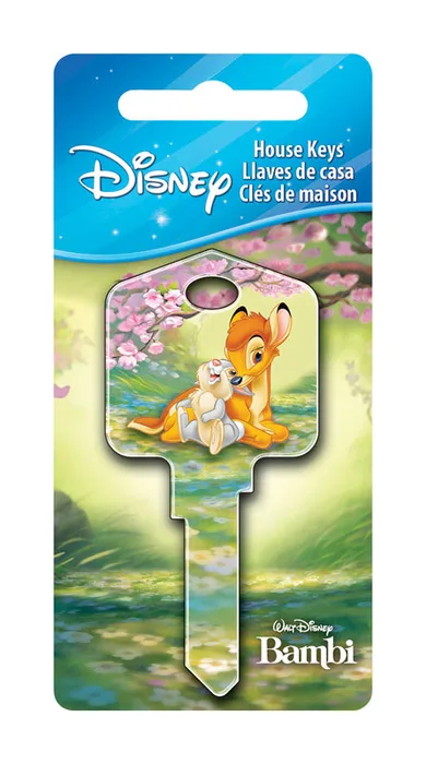 HILLMAN Disney Bambi and Thumper House Key Blank 66/97 Single For Kwikset and Titan Locks Multicolor (Pack of 5)