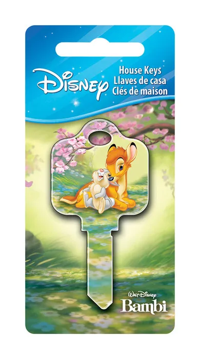 HILLMAN Disney Bambi and Thumper House Key Blank 68 Single For Schlage Locks Multicolored (Pack of 5)