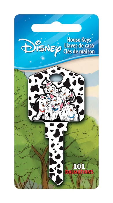 HILLMAN Disney 101 Dalmatians House Key Blank 66/97 Single For Kwikset and Titan Locks Black/White (Pack of 5)