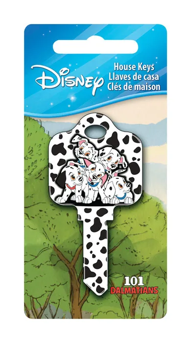 HILLMAN Disney 101 Dalmatians House Key Blank 68 Single For Schlage Locks Black/White (Pack of 5)