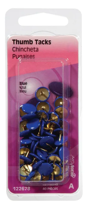 HILLMAN Blue Push Pins 40 pk (Pack of 6)