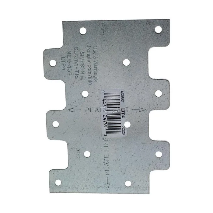 Simpson Strong-Tie 4.3 in. H X 0.1 in. W X 3 in. L Galvanized Steel Tie Plate
