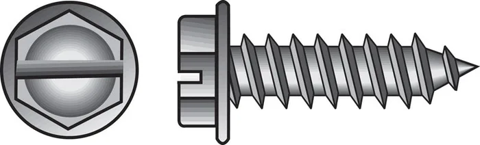 HILLMAN No. 8 Ga. X 2 in. L Slotted Hex Washer Head Sheet Metal Screws 100 pk