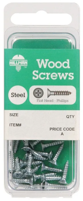 HILLMAN No. 4 Ga. X 1/2 in. L Phillips Zinc-Plated Coarse Wood Screws 30 pk (Pack of 10)