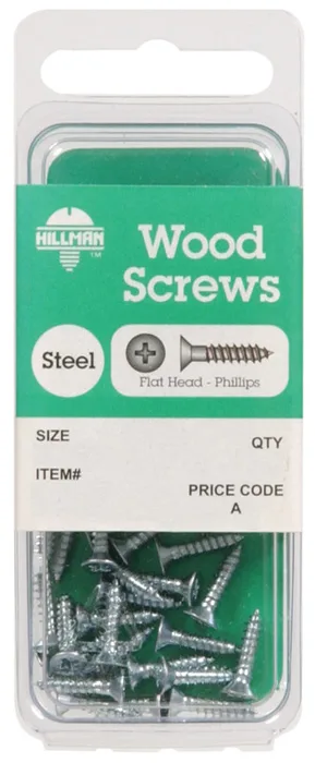 HILLMAN No. 4 X 3/4 in. L Phillips Zinc-Plated Coarse Wood Screws 25 pk (Pack of 10)