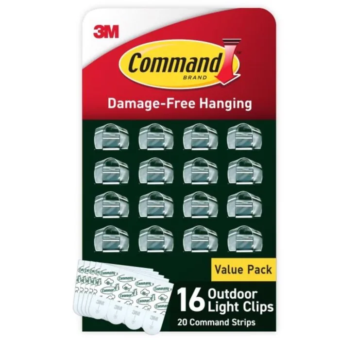 3M Command Small Plastic Light Clips 1.25 in. L 16 pk (Pack of 4)