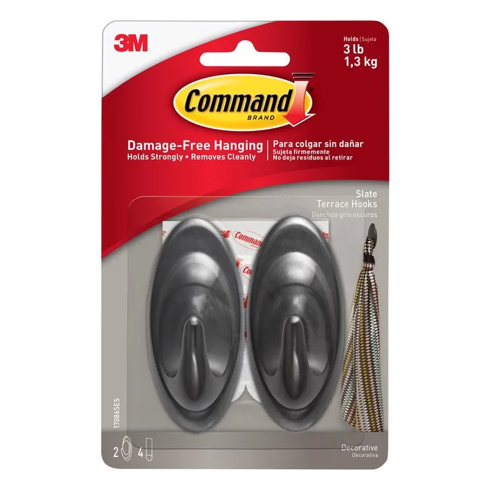 3M Command Medium Plastic Hook 3.25 in. L 2 pk (Pack of 4)