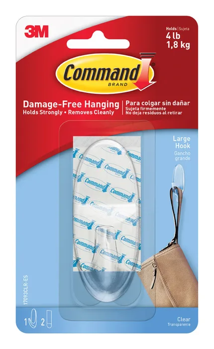 3M Command Large Plastic Hook 3.375 in. L 1 pk (Pack of 6)
