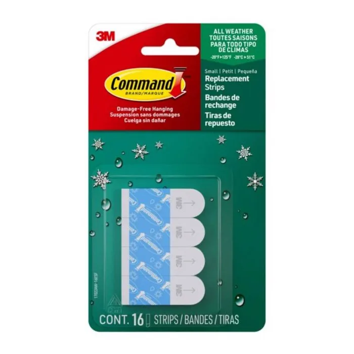 3M Command Small Foam Refill Strips 1.813 in. L 16 pk (Pack of 6)