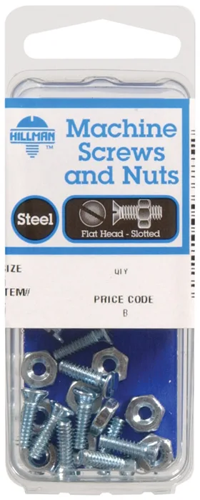 HILLMAN No. 10-24 Ga. X 1-1/2 in. L Slotted Flat Head Zinc-Plated Steel Machine Screws 8 pk (Pack of 10)