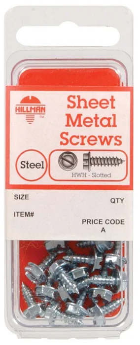 HILLMAN No. 6 Ga. X 1/2 in. L Slotted Hex Washer Head Sheet Metal Screws 10 pk (Pack of 10)