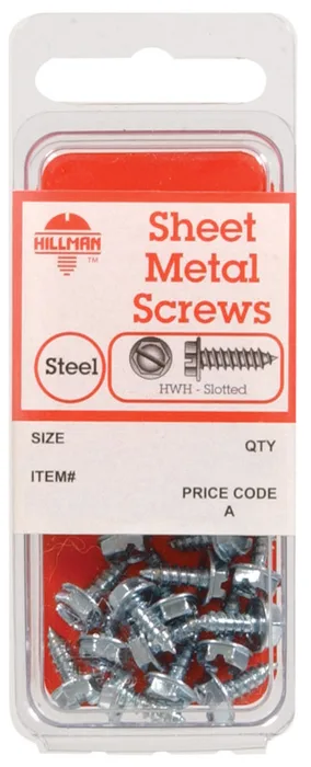 HILLMAN No. 10 Ga. X 1 in. L Slotted Hex Washer Head Sheet Metal Screws 8 pk (Pack of 10)