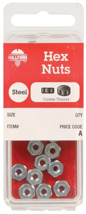 Hillman 8 in. Zinc-Plated Steel SAE Hex Nut 1 pk (Pack of 10)