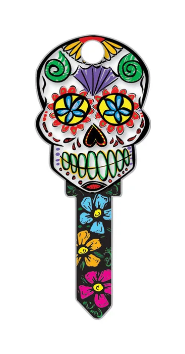 Lucky Line Key Shapes Sugar Skull House Key Blank Single For Schlage Multicolored (Pack of 5)