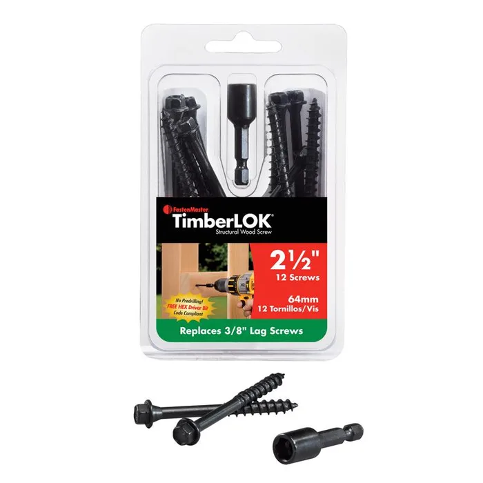 FastenMaster TimberLOK No. 10 X 2.5 in. L Hex Epoxy Coarse Wood Screws 12 pk
