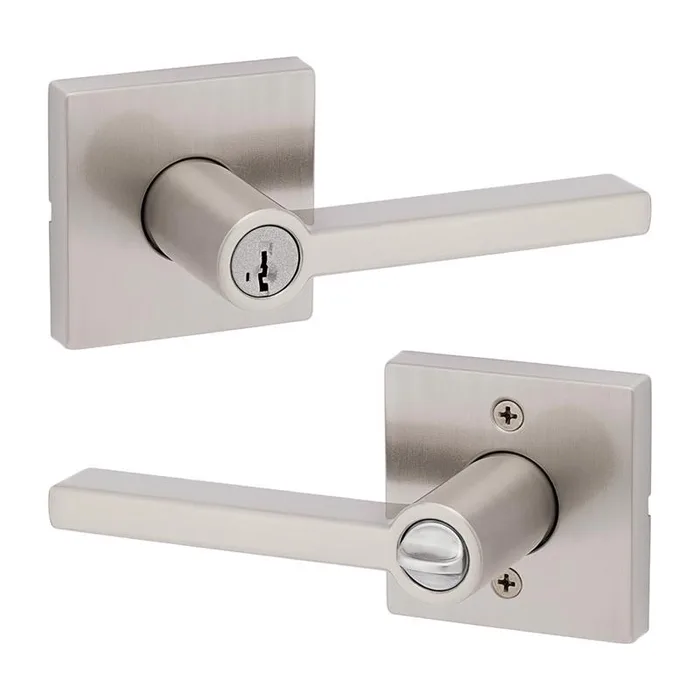 Kwikset SmartKey Halifax Satin Nickel Entry Lockset KW1 1-3/4 in.