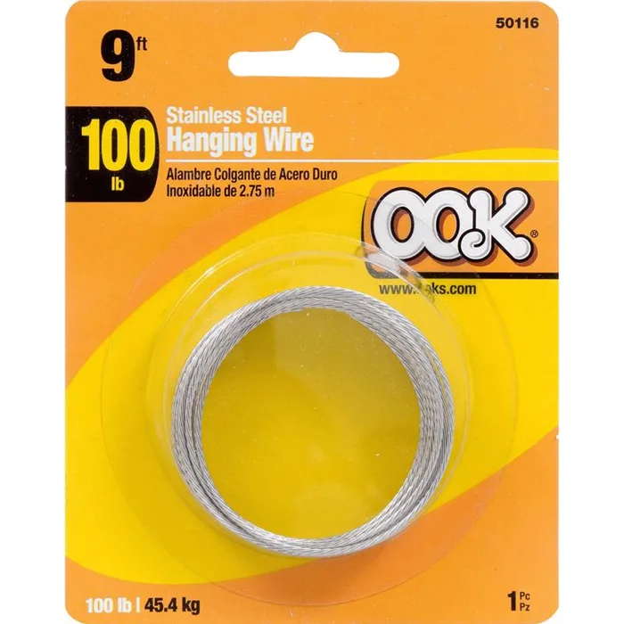 HILLMAN OOK Silver Picture Wire 100 lb (Pack of 12)