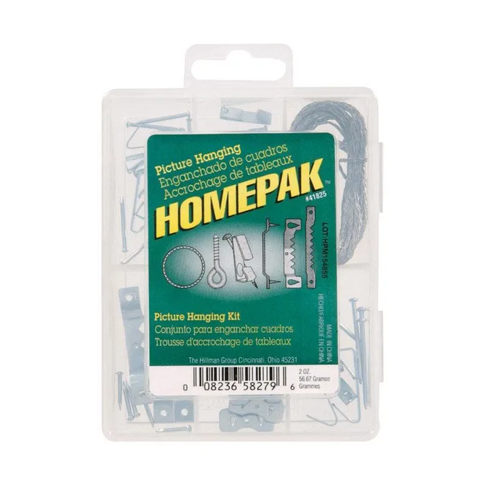 HILLMAN Homepak Zinc Silver Standard Picture Hanging Set 30 lb 50 pk (Pack of 5)
