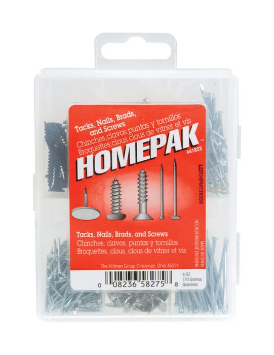 Hillman Assorted in. Assorted Steel Assorted Nails, Tacks, Brads and Screws Set Assorted Head (Pack of 5)