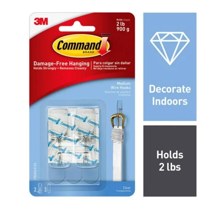 3M Command Medium Plastic Wire Hooks 2.17 in. L 2 pk (Pack of 4)