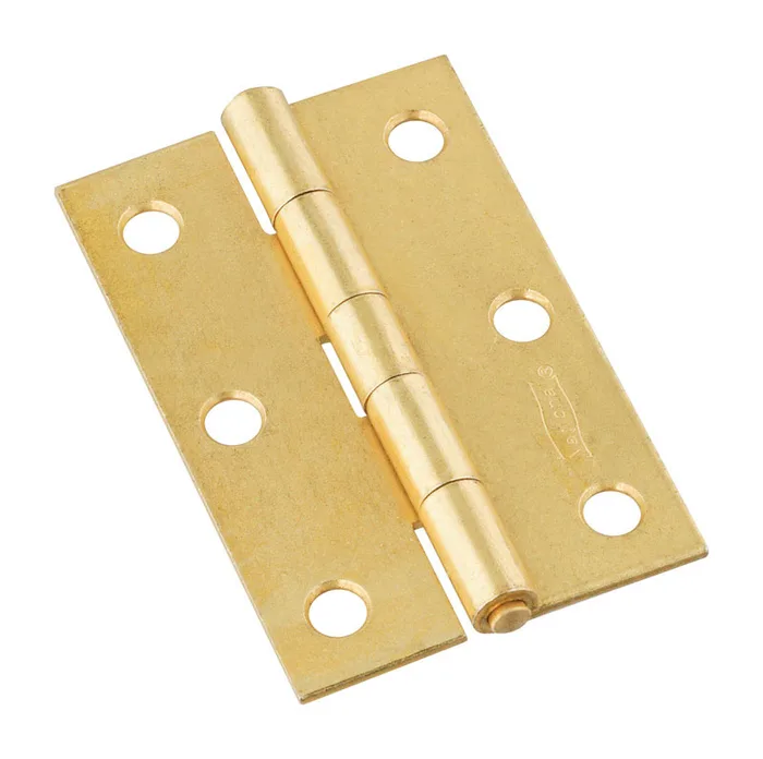 National Hardware 3 in. L Brass Narrow Hinge 2 pk