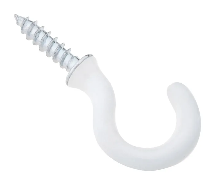 National Hardware Small Vinyl Coated White Steel 3/4 in. L Cup Hook 10 lb 5 pk